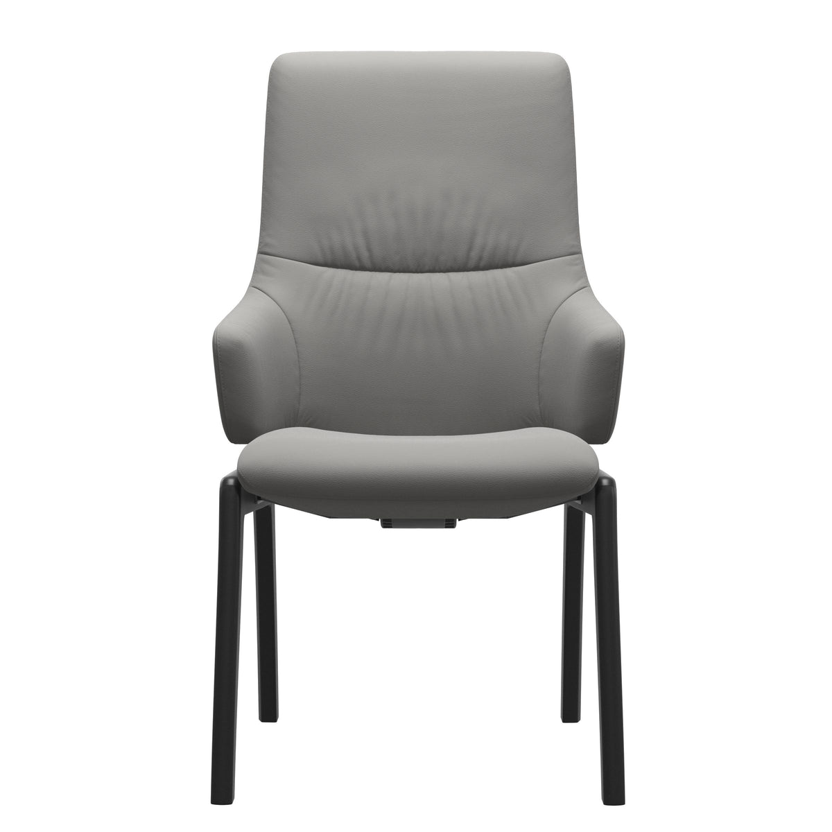 Stressless Mint High Back Dining Chair – D100 - With Arms - Paloma Silver Grey - Black legs