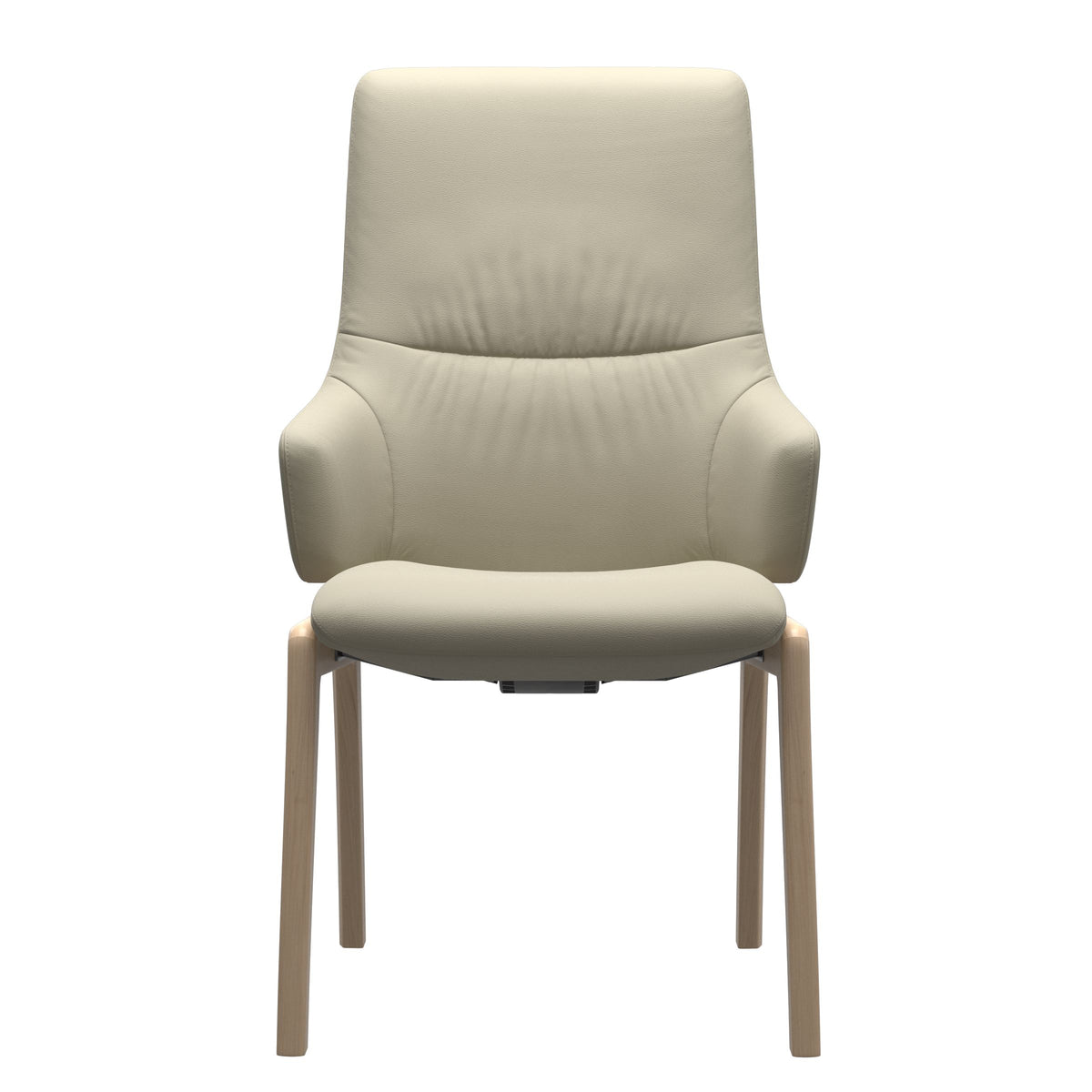 Stressless Mint High Back Dining Chair – D100 - With Arms - Paloma Light Grey - Natural legs