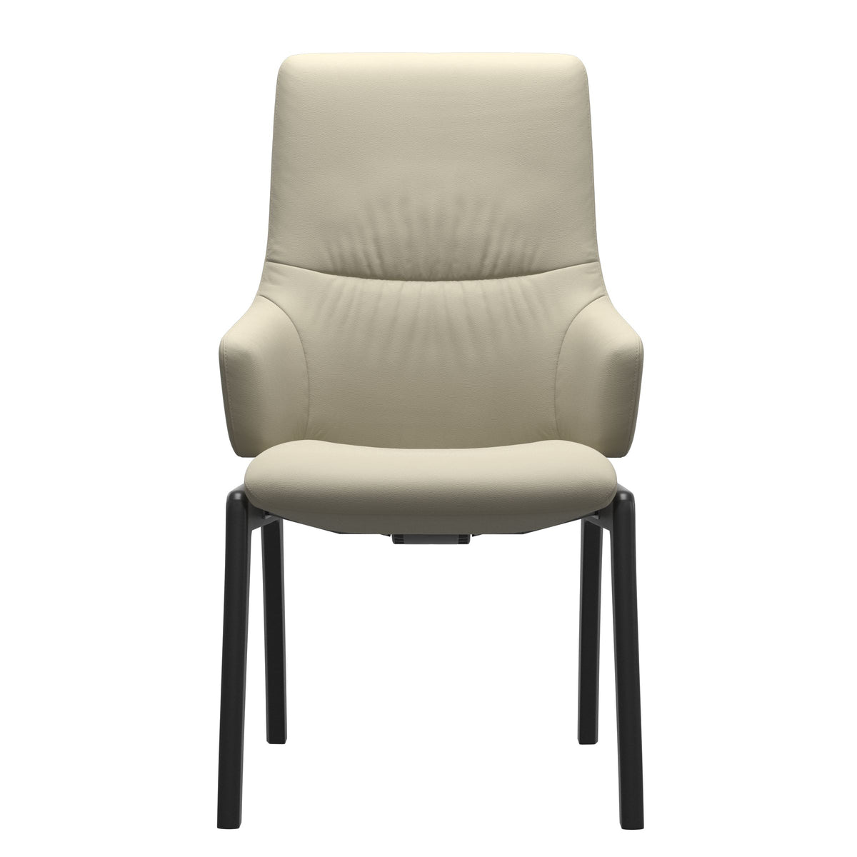 Stressless Mint High Back Dining Chair – D100 - With Arms - Paloma Light Grey - Black legs
