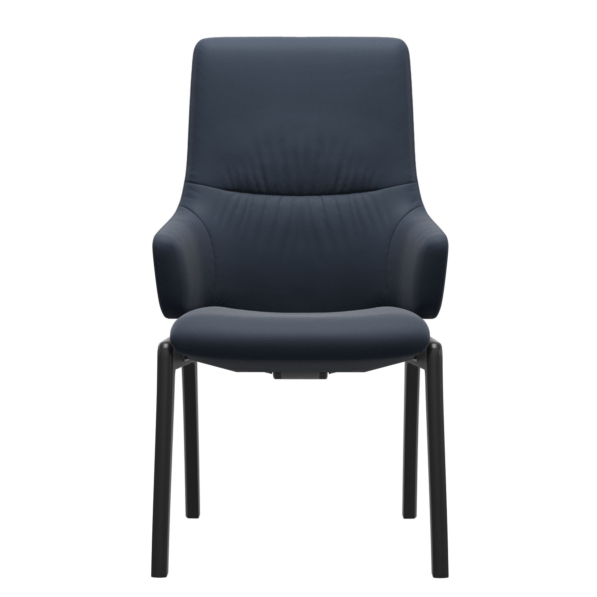 Stressless Mint High Back Dining Chair – D100 - With Arms - Paloma Oxford Blue - Black legs