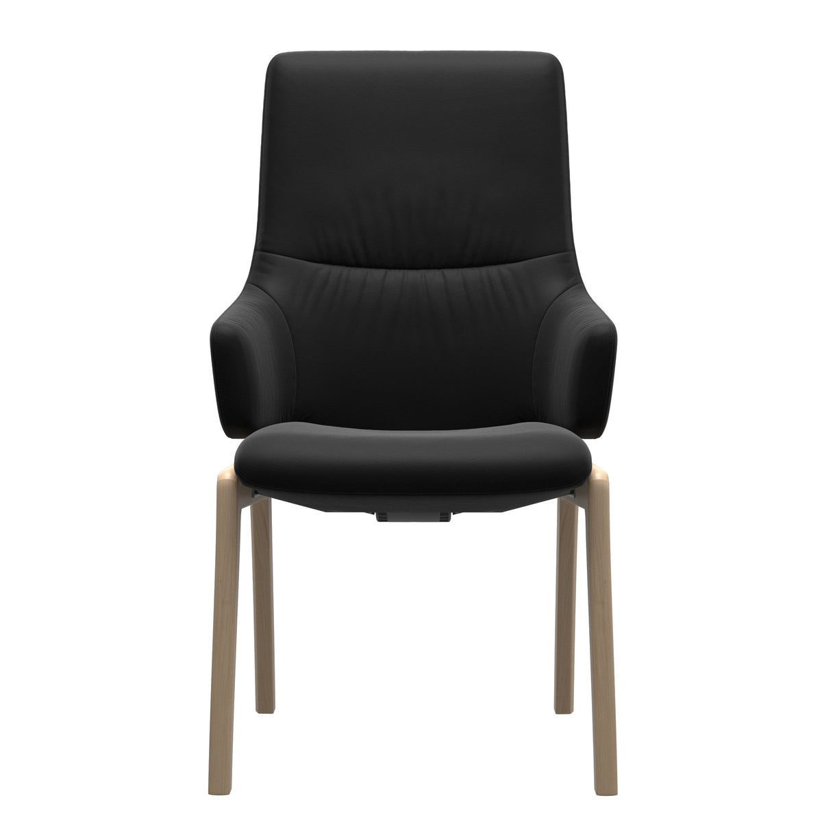 Stressless Mint High Back Dining Chair – D100 - With Arms - Paloma Black - Natural legs