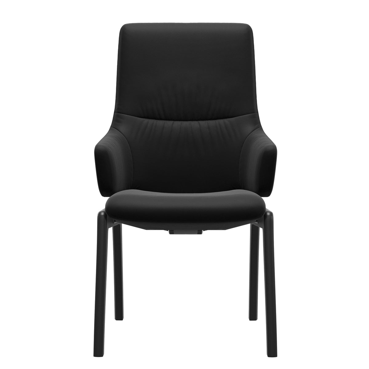 Stressless Mint High Back Dining Chair – D100 - With Arms - Paloma Black - Black legs