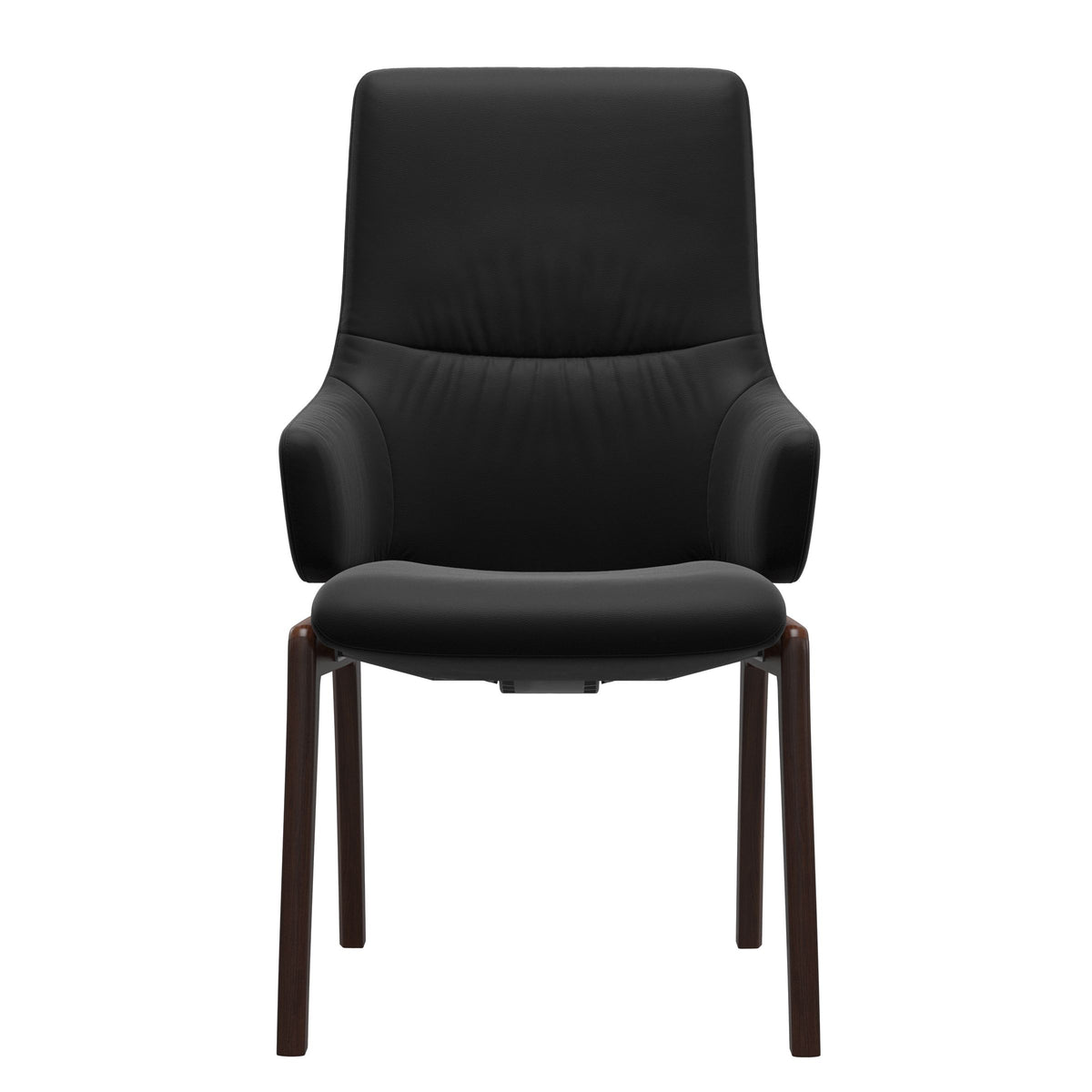 Stressless Mint High Back Dining Chair – D100 - With Arms - Paloma Black - Brown legs