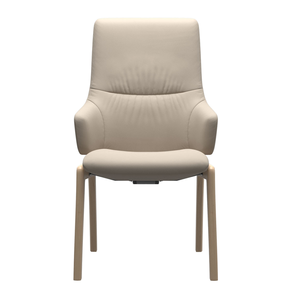 Stressless Mint High Back Dining Chair – D100 - With Arms - Paloma Fog - Natural legs