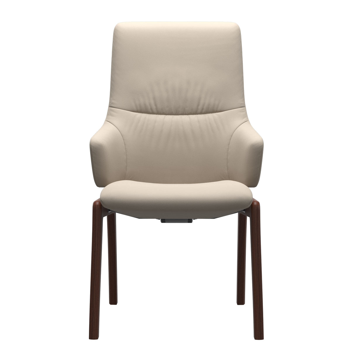 Stressless Mint High Back Dining Chair – D100 - With Arms - Paloma Fog - Walnut legs
