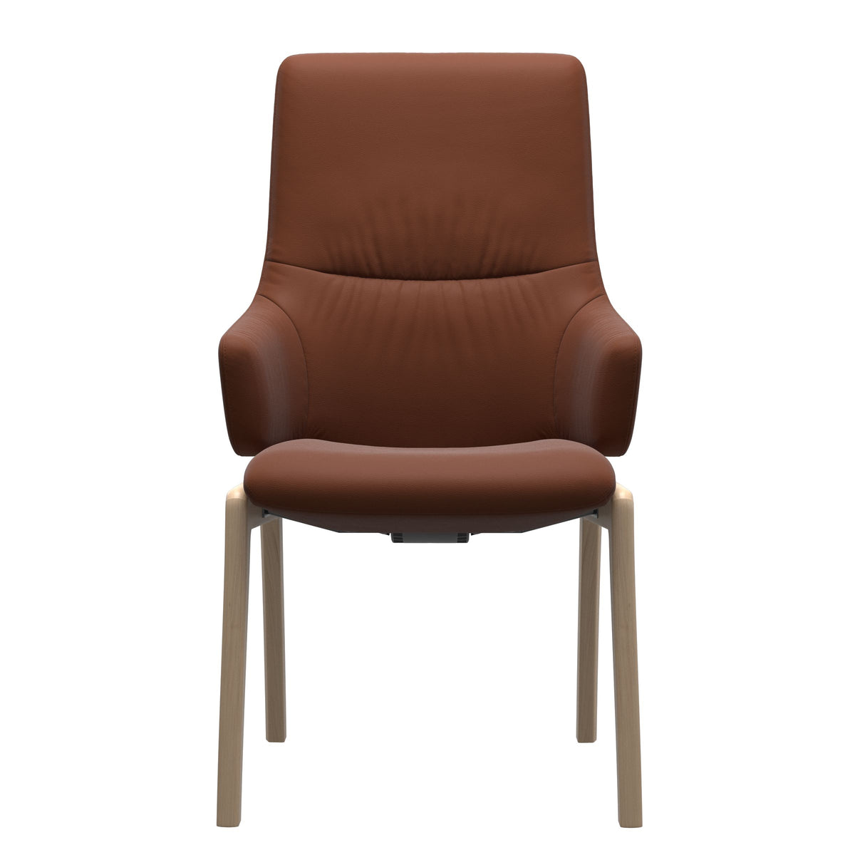 Stressless Mint High Back Dining Chair – D100 - With Arms - Paloma Copper - Natural legs