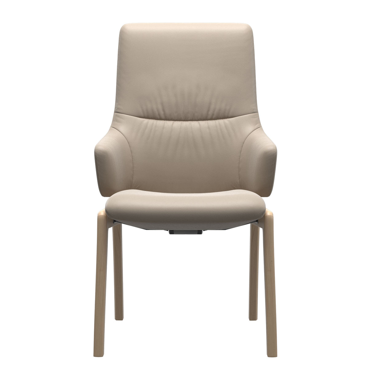 Stressless Mint High Back Dining Chair – D100 - With Arms - Paloma Mushroom - Natural legs