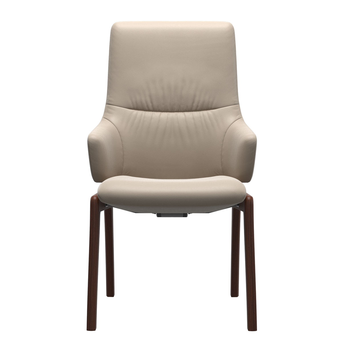 Stressless Mint High Back Dining Chair – D100 - With Arms - Paloma Mushroom - Walnut legs