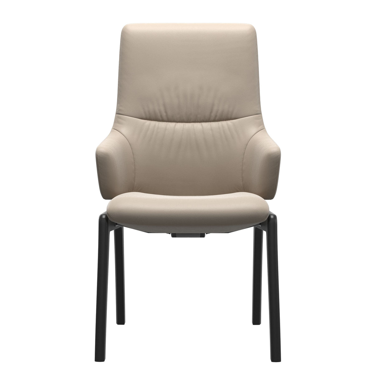 Stressless Mint High Back Dining Chair – D100 - With Arms - Paloma Mushroom - Black legs