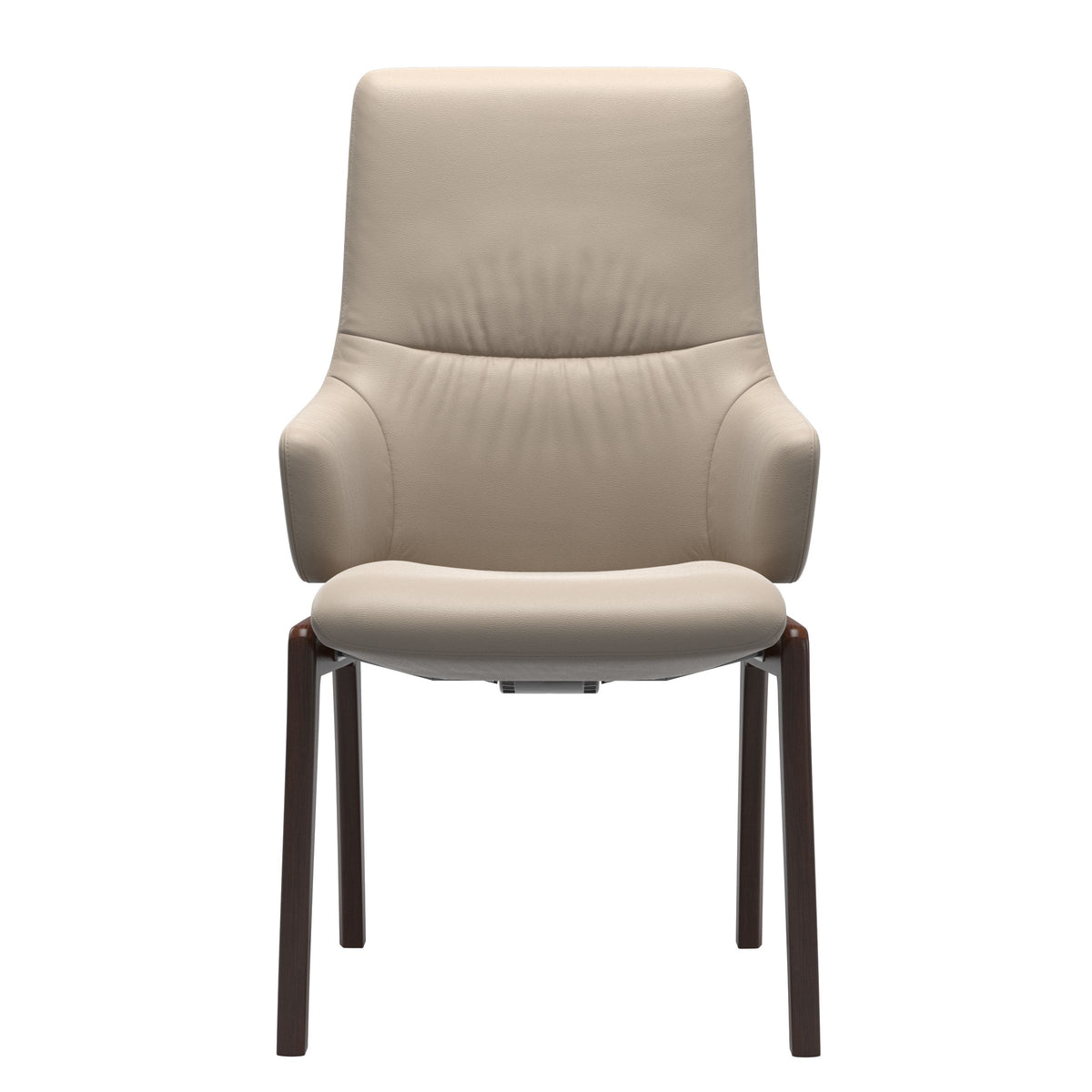 Stressless Mint High Back Dining Chair – D100 - With Arms - Paloma Mushroom - Brown legs