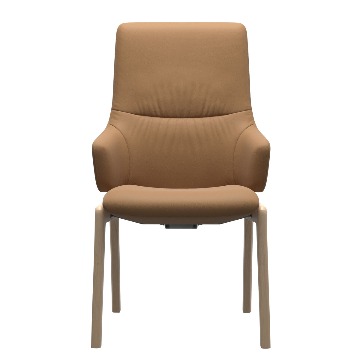 Stressless Mint High Back Dining Chair – D100 - With Arms - Paloma Taupe - Natural legs