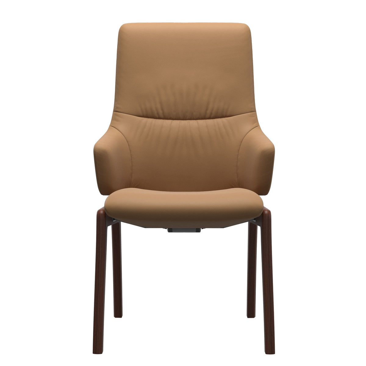Stressless Mint High Back Dining Chair – D100 - With Arms - Paloma Taupe - Walnut legs