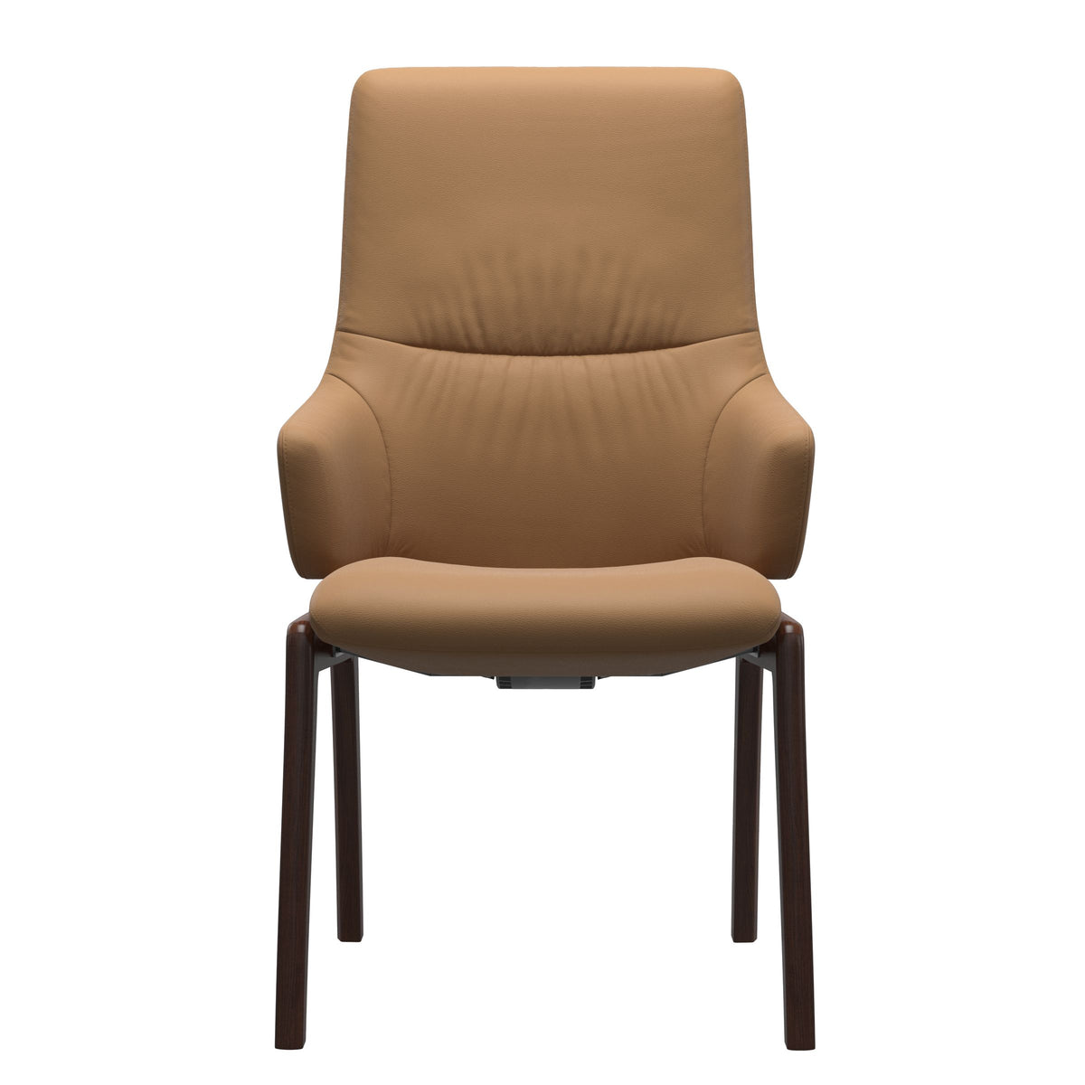 Stressless Mint High Back Dining Chair – D100 - With Arms - Paloma Taupe - Brown legs