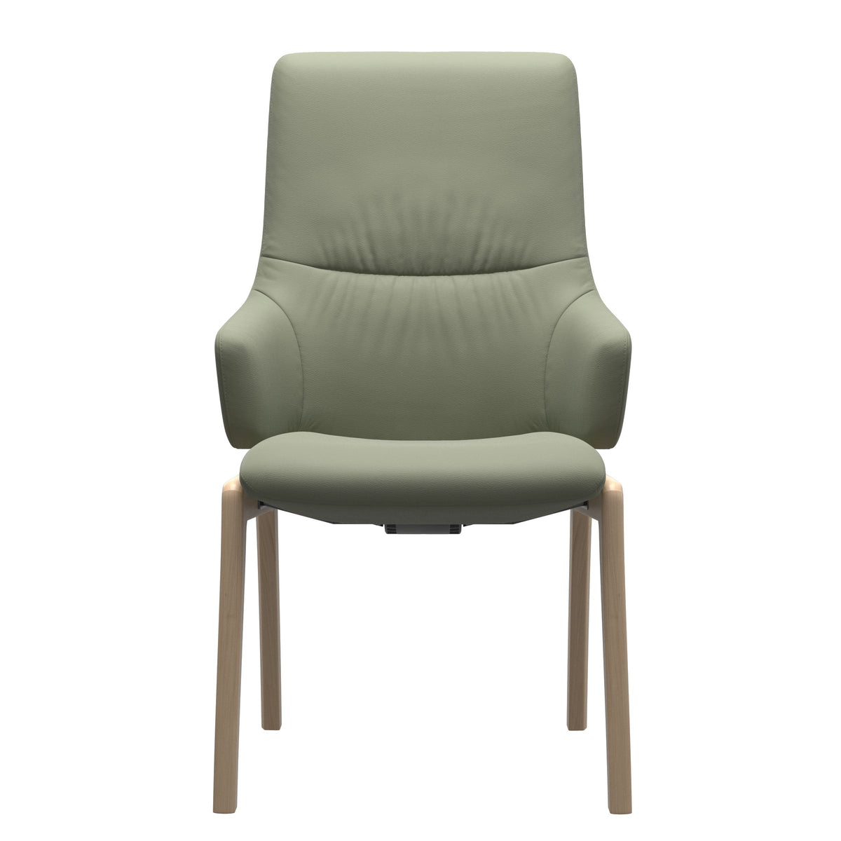 Stressless Mint High Back Dining Chair – D100 - With Arms - Paloma Shadow Green - Natural legs
