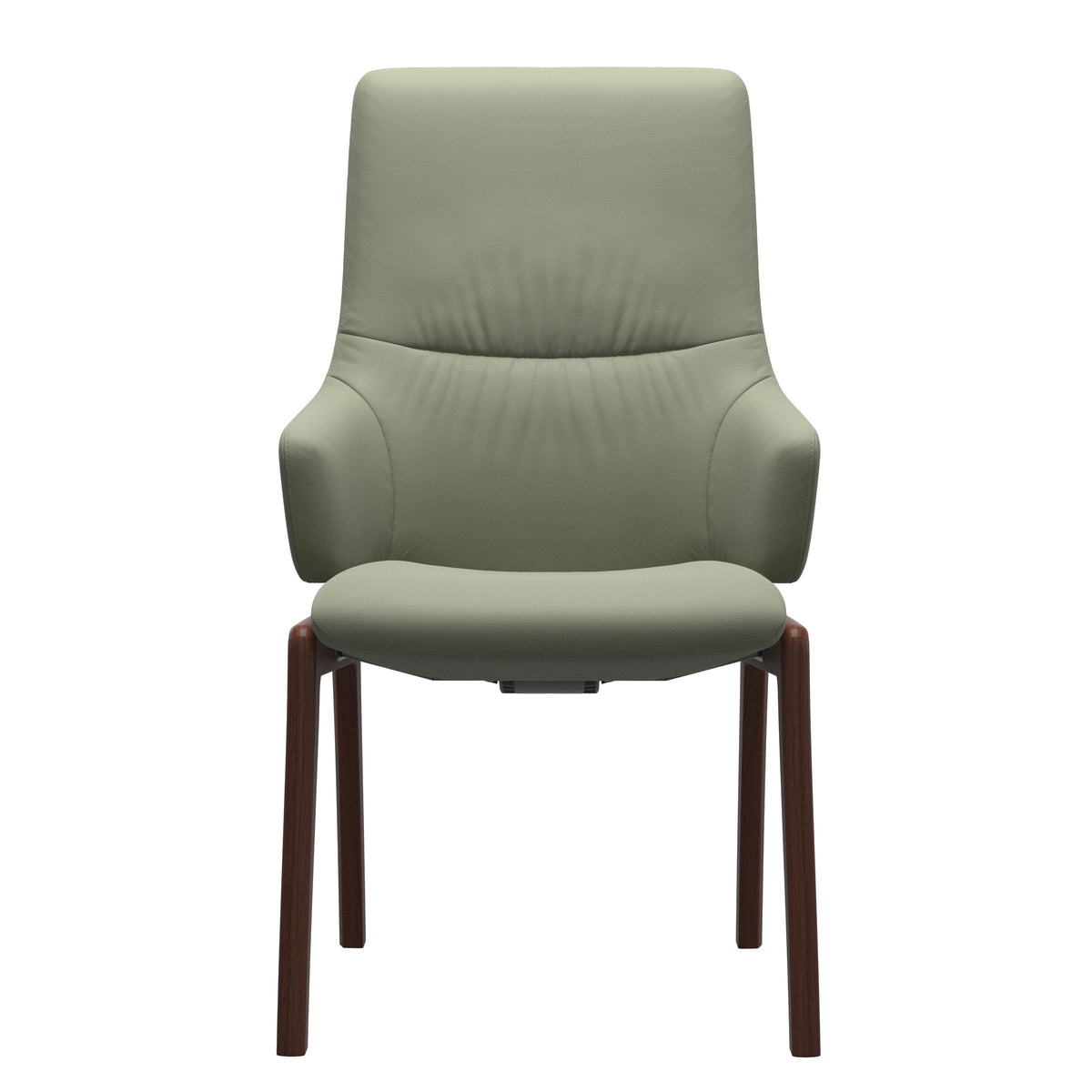 Stressless Mint High Back Dining Chair – D100 - With Arms - Paloma Shadow Green - Walnut legs