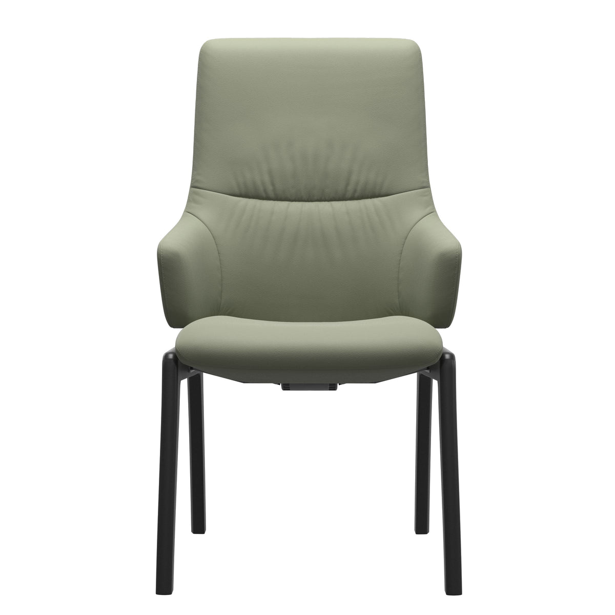 Stressless Mint High Back Dining Chair – D100 - With Arms - Paloma Shadow Green - Black legs