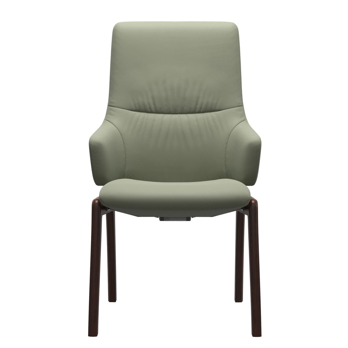 Stressless Mint High Back Dining Chair – D100 - With Arms - Paloma Shadow Green - Brown legs