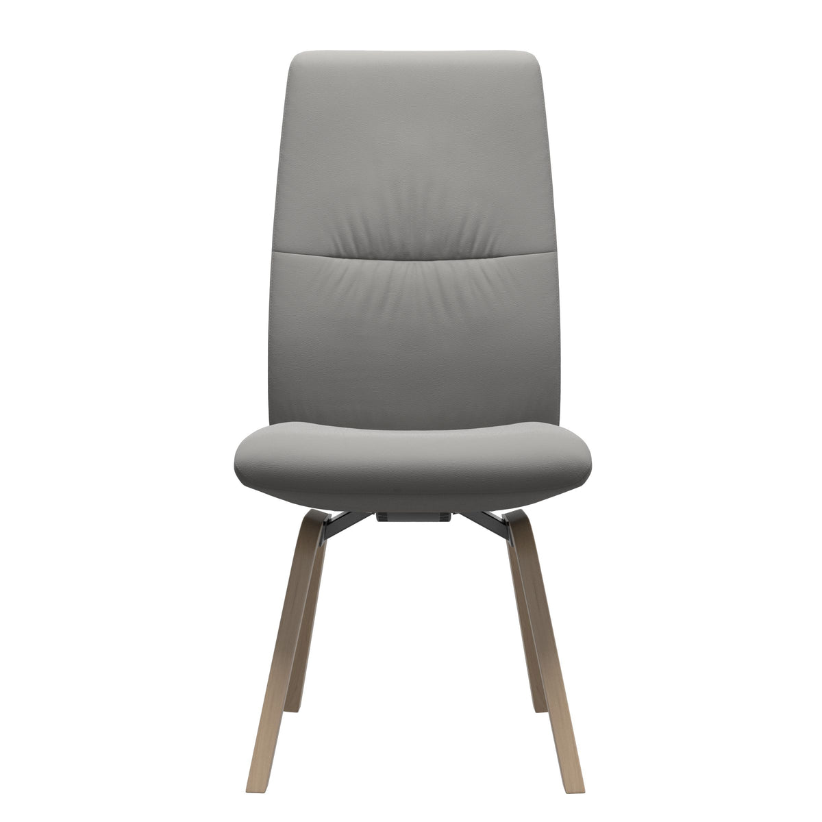 Stressless Mint High Back Dining Chair – D200 - Without Arms - Paloma Silver Grey - Natural legs