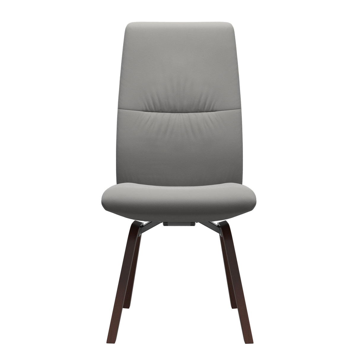 Stressless Mint High Back Dining Chair – D200 - Without Arms - Paloma Silver Grey - Walnut legs