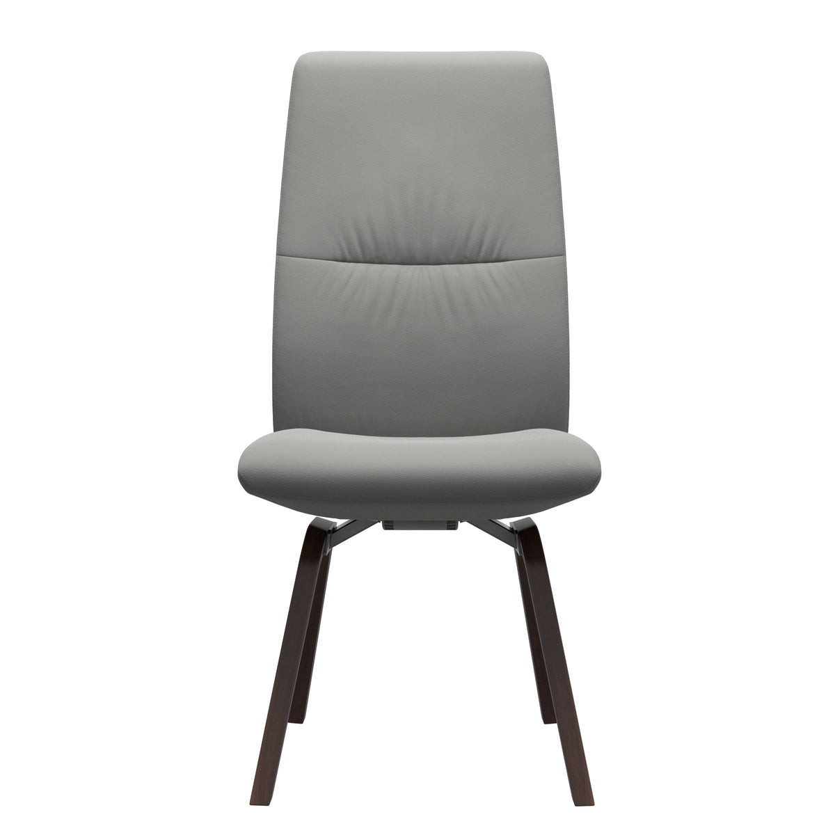 Stressless Mint High Back Dining Chair – D200 - Without Arms - Paloma Silver Grey - Brown legs