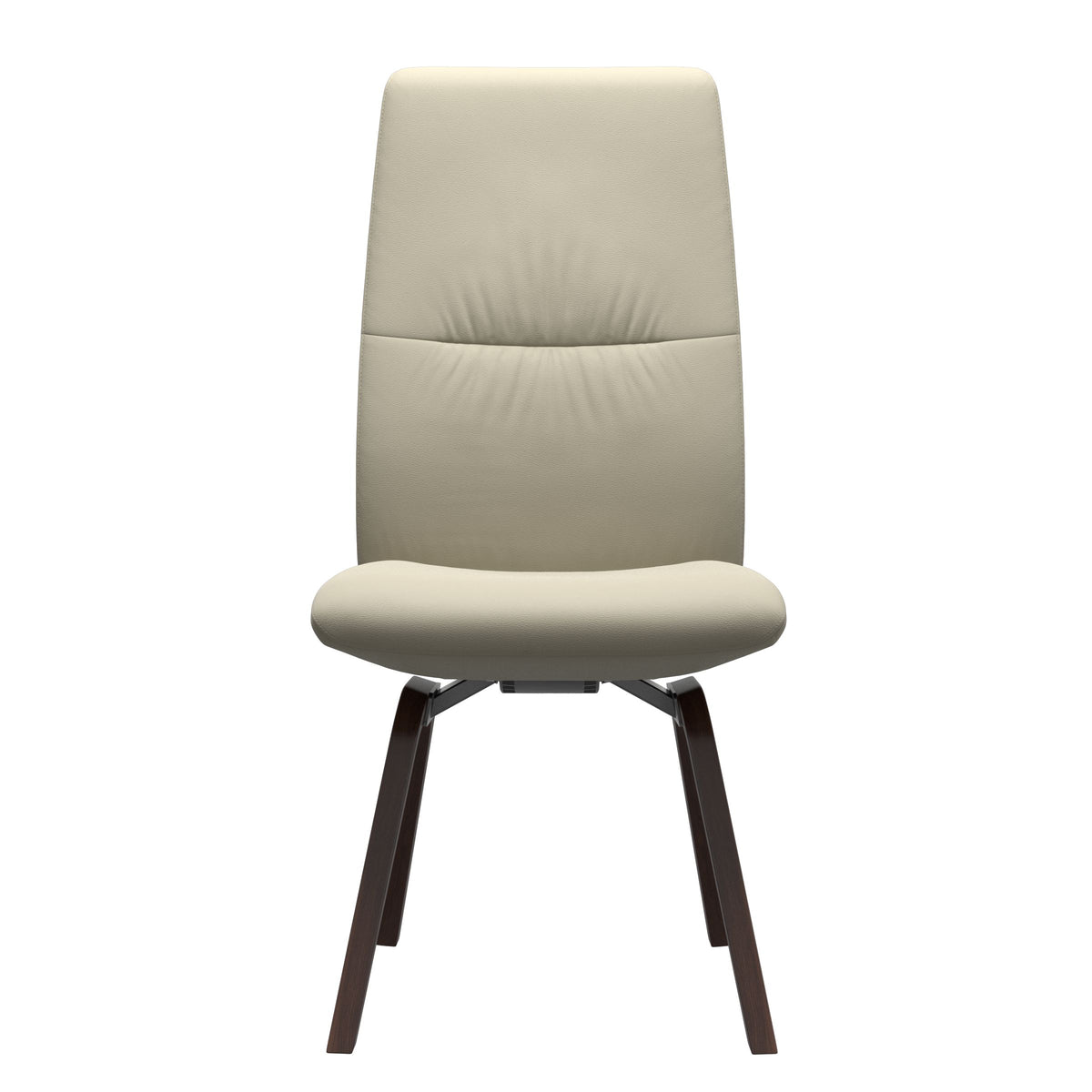 Stressless Mint High Back Dining Chair – D200 - Without Arms - Paloma Light Grey - Brown legs