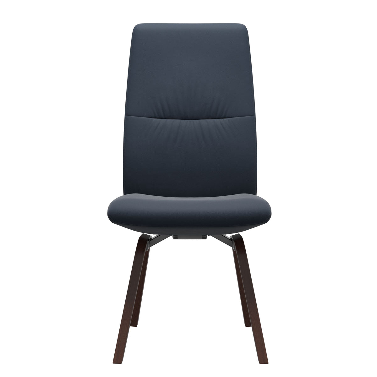 Stressless Mint High Back Dining Chair – D200 - Without Arms - Paloma Oxford Blue - Walnut legs