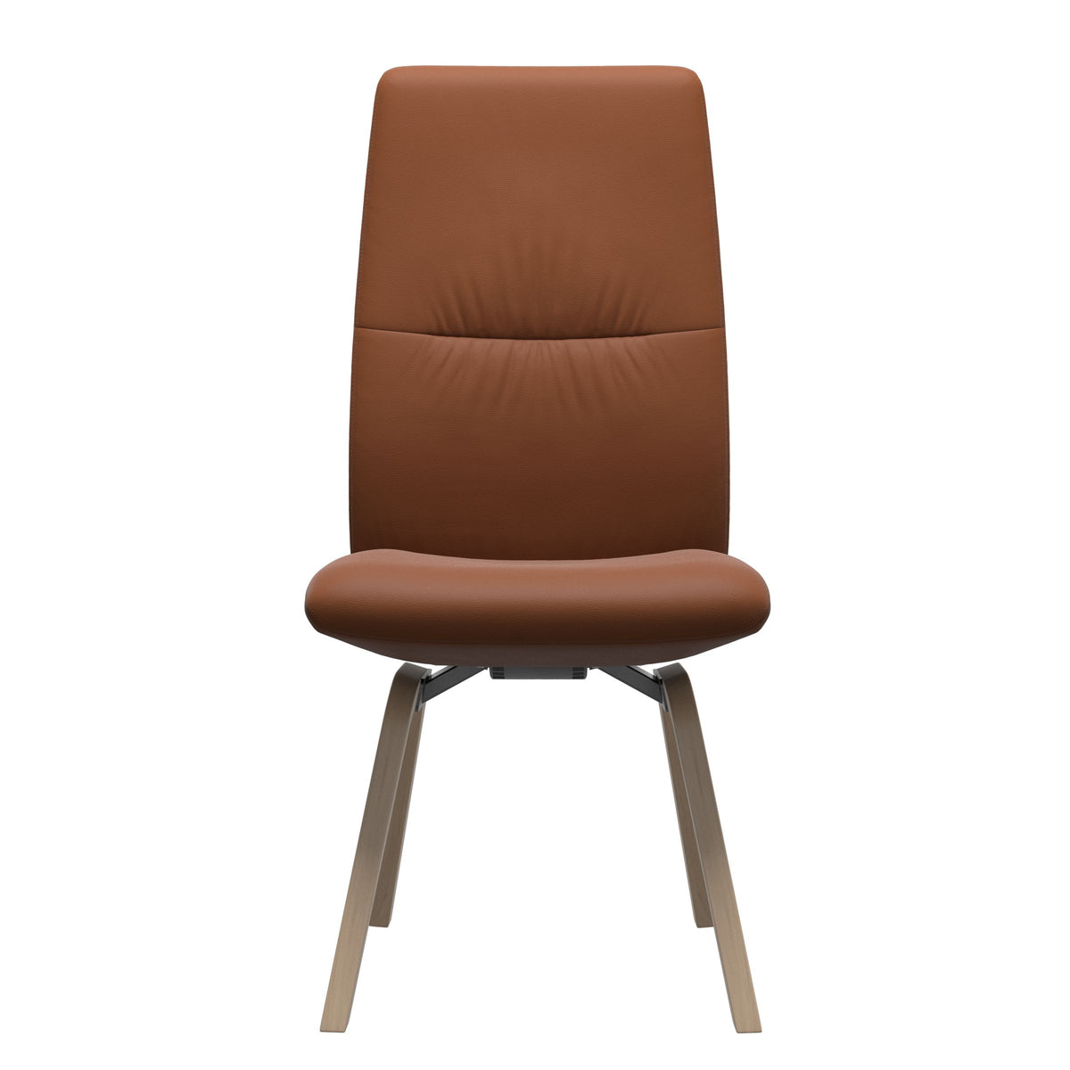 Stressless Mint High Back Dining Chair – D200 - Without Arms - Paloma New Cognac - Natural legs