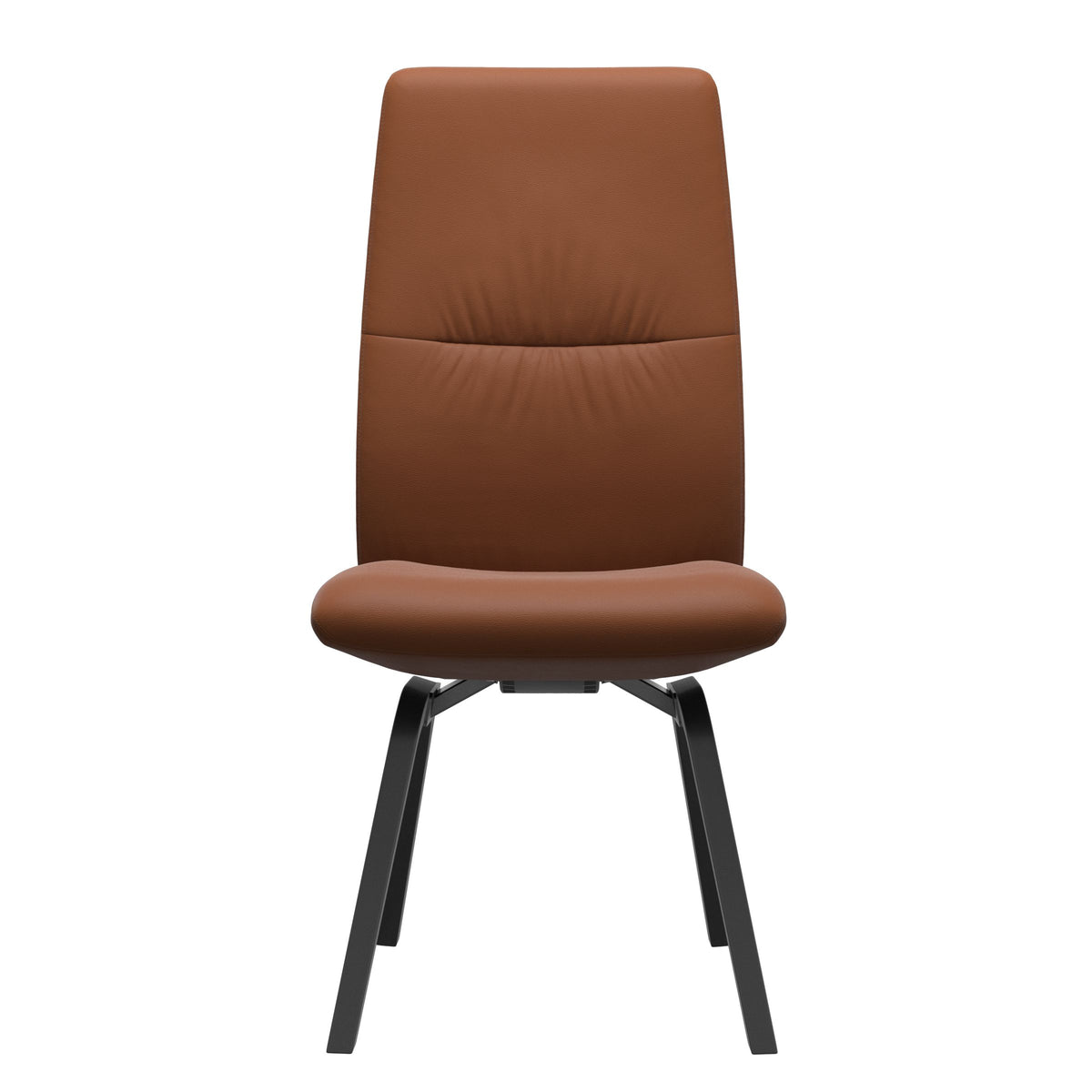 Stressless Mint High Back Dining Chair – D200 - Without Arms - Paloma New Cognac - Black legs