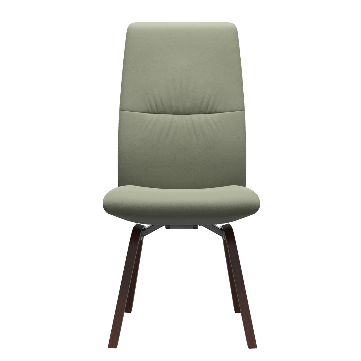 Stressless Mint High Back Dining Chair – D200 - Without Arms - Paloma Shadow Green - Walnut legs