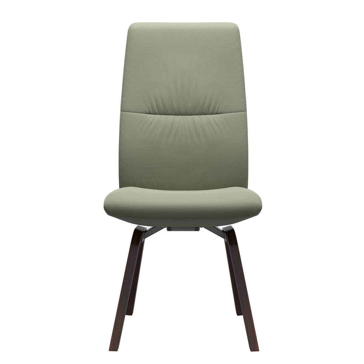 Stressless Mint High Back Dining Chair – D200 - Without Arms - Paloma Shadow Green - Brown legs