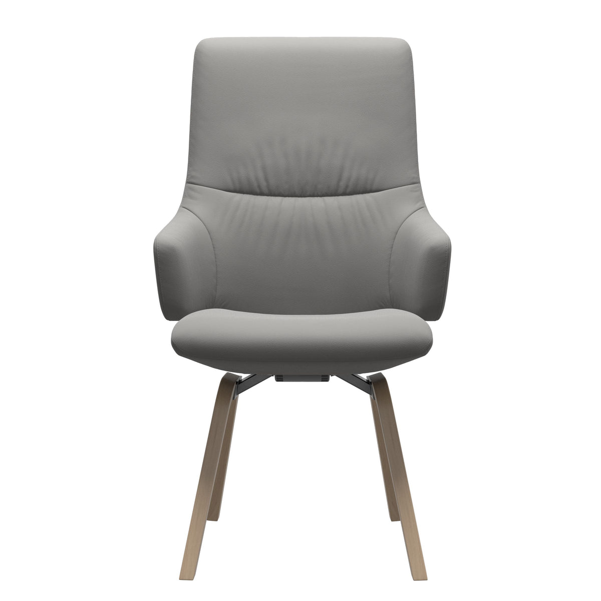 Stressless Mint High Back Dining Chair – D200 - With Arms - Paloma Silver Grey - Natural legs
