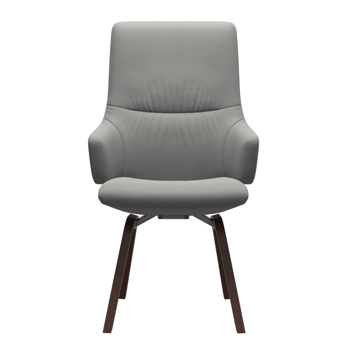 Stressless Mint High Back Dining Chair – D200 - With Arms - Paloma Silver Grey - Walnut legs