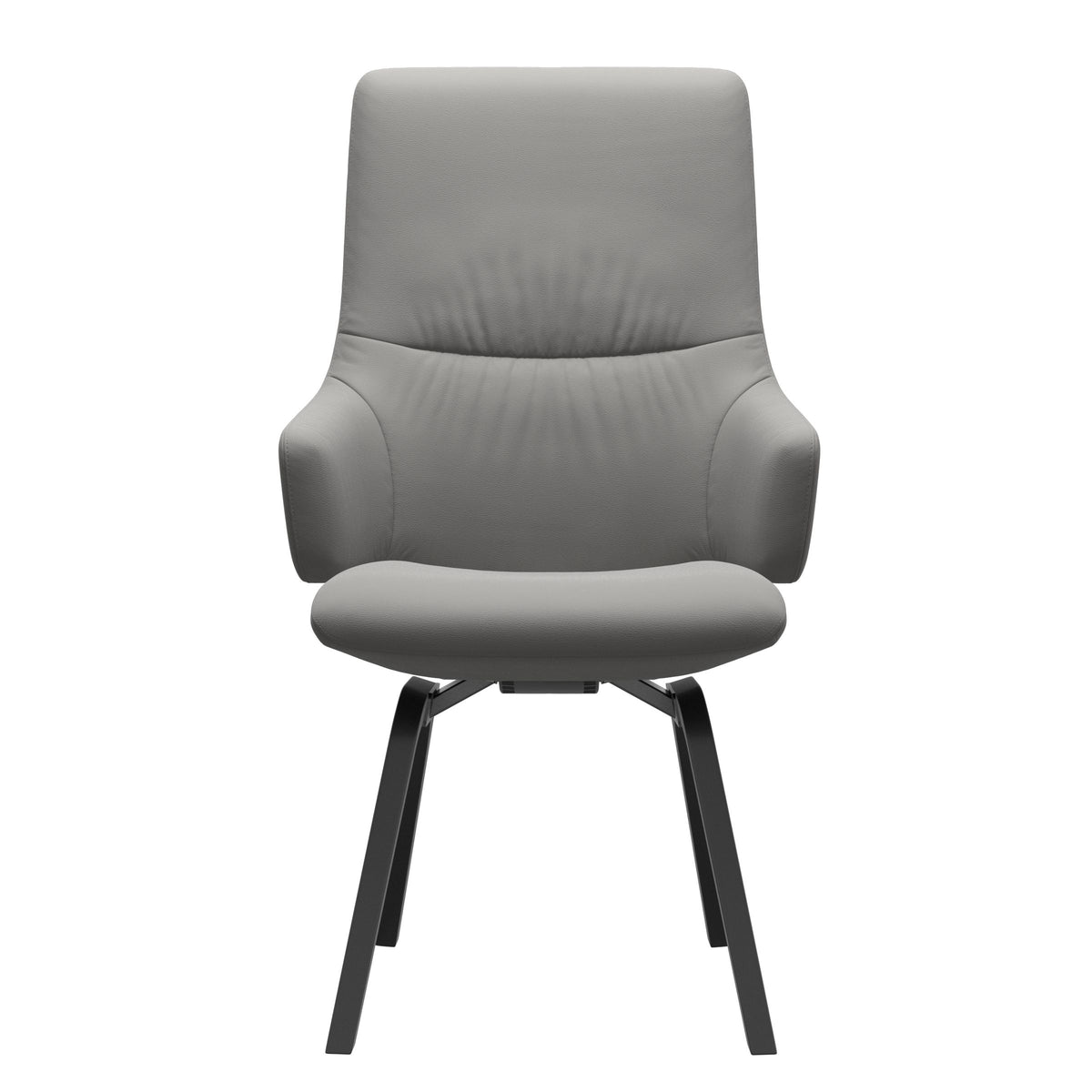 Stressless Mint High Back Dining Chair – D200 - With Arms - Paloma Silver Grey - Black legs