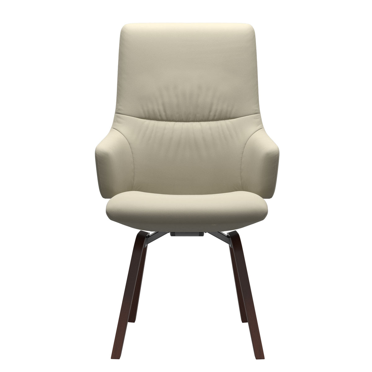 Stressless Mint High Back Dining Chair – D200 - With Arms - Paloma Light Grey - Walnut legs