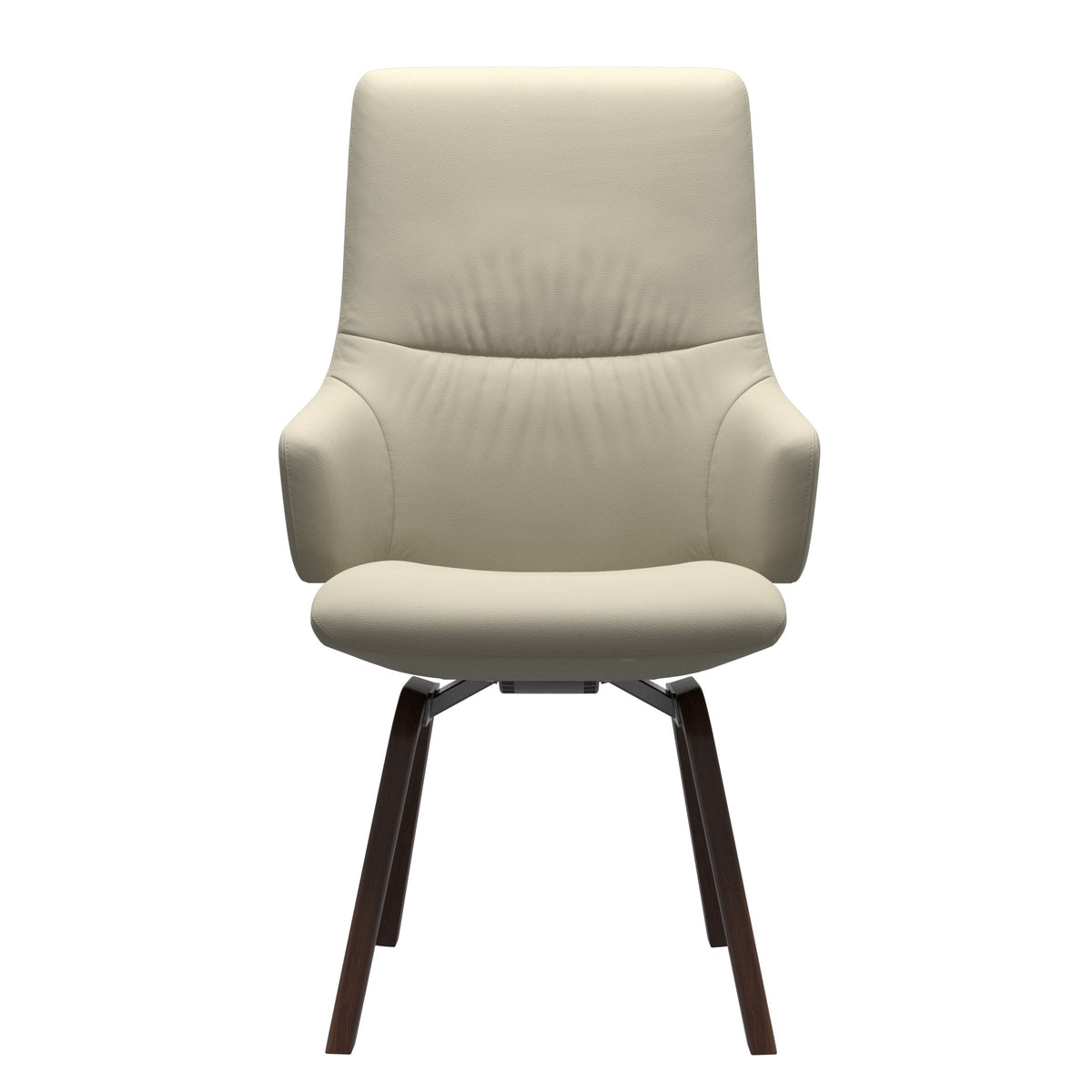 Stressless Mint High Back Dining Chair – D200 - With Arms - Paloma Light Grey - Brown legs
