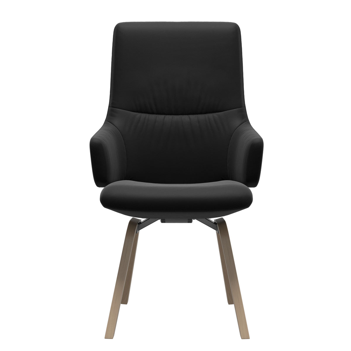 Stressless Mint High Back Dining Chair – D200 - With Arms - Paloma Black - Natural legs