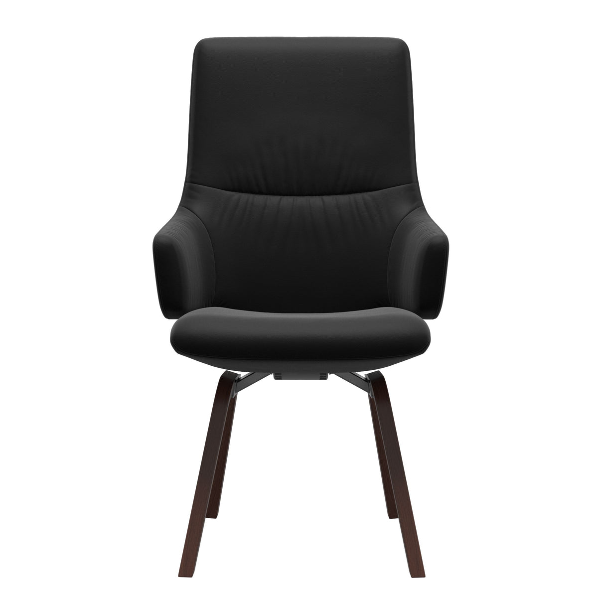 Stressless Mint High Back Dining Chair – D200 - With Arms - Paloma Black - Walnut legs