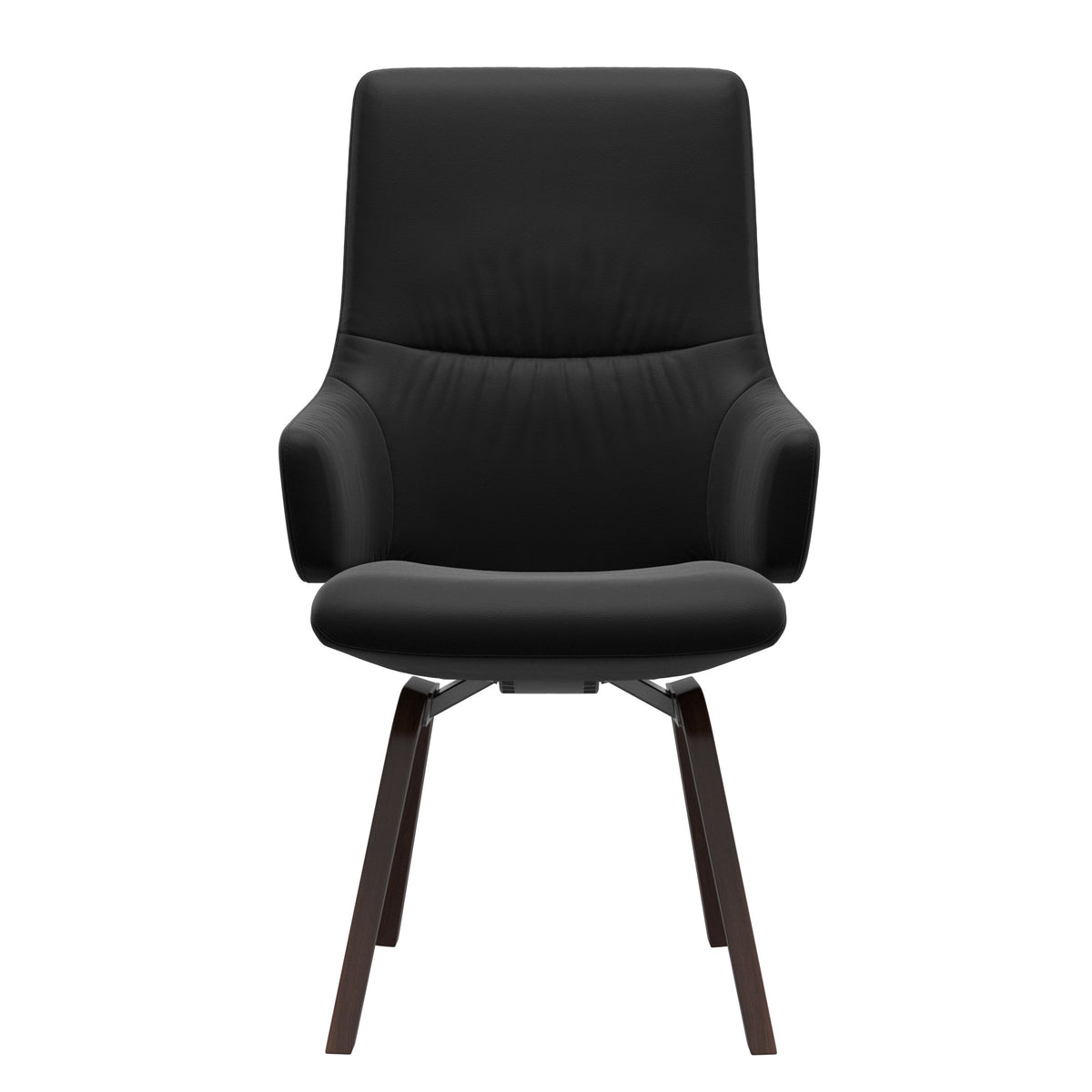 Stressless Mint High Back Dining Chair – D200 - With Arms - Paloma Black - Brown legs