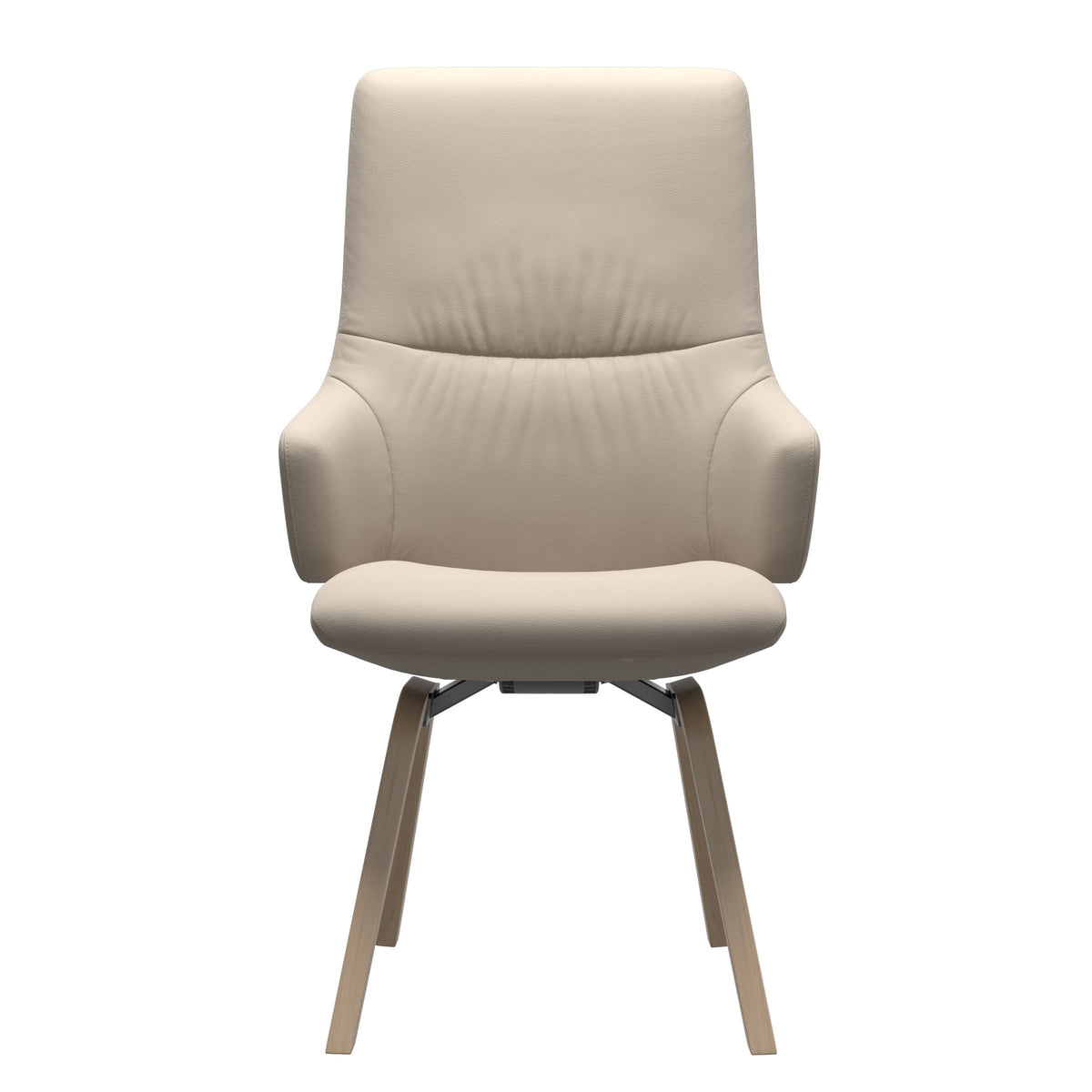 Stressless Mint High Back Dining Chair – D200 - With Arms - Paloma Fog - Natural legs