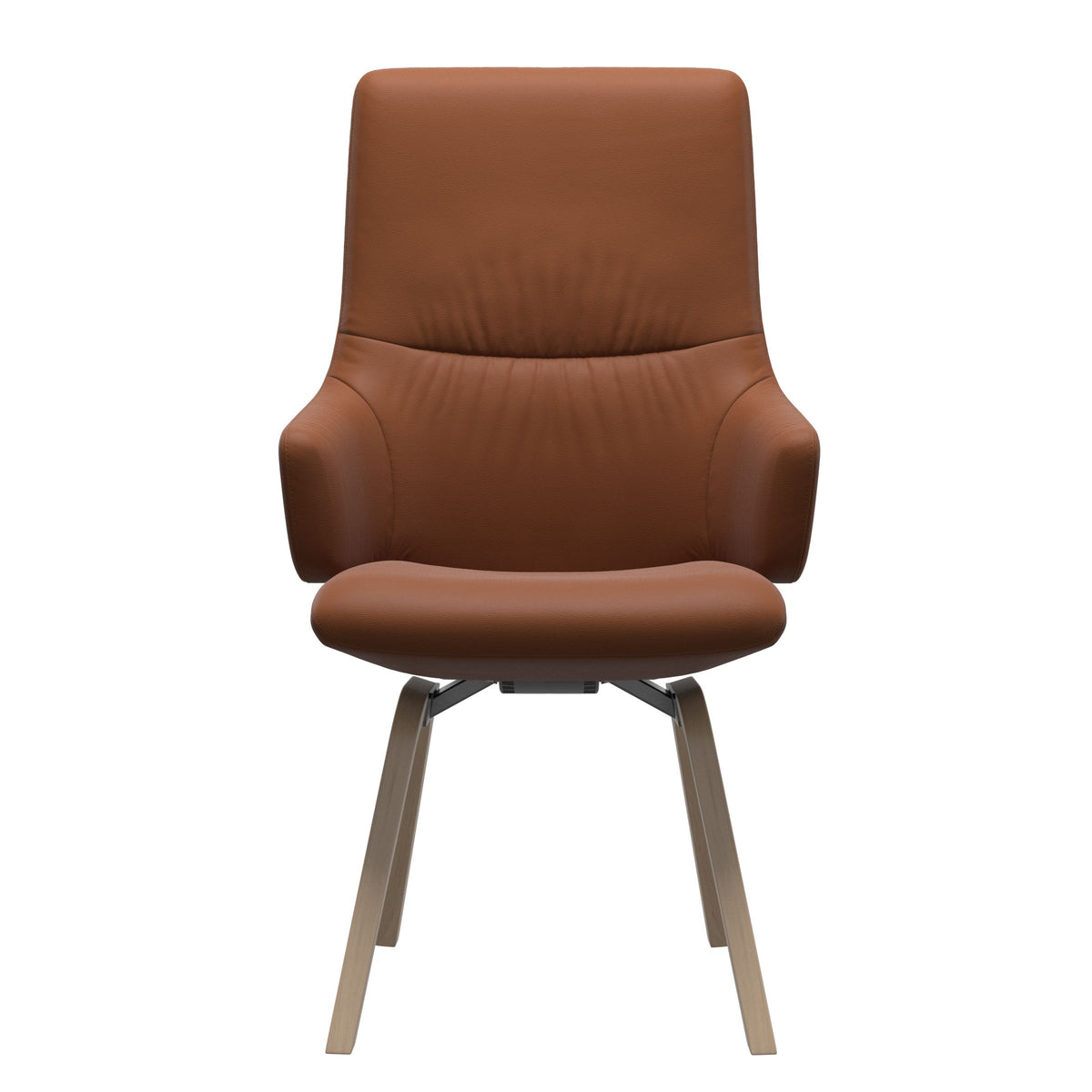 Stressless Mint High Back Dining Chair – D200 - With Arms - Paloma New Cognac - Natural legs