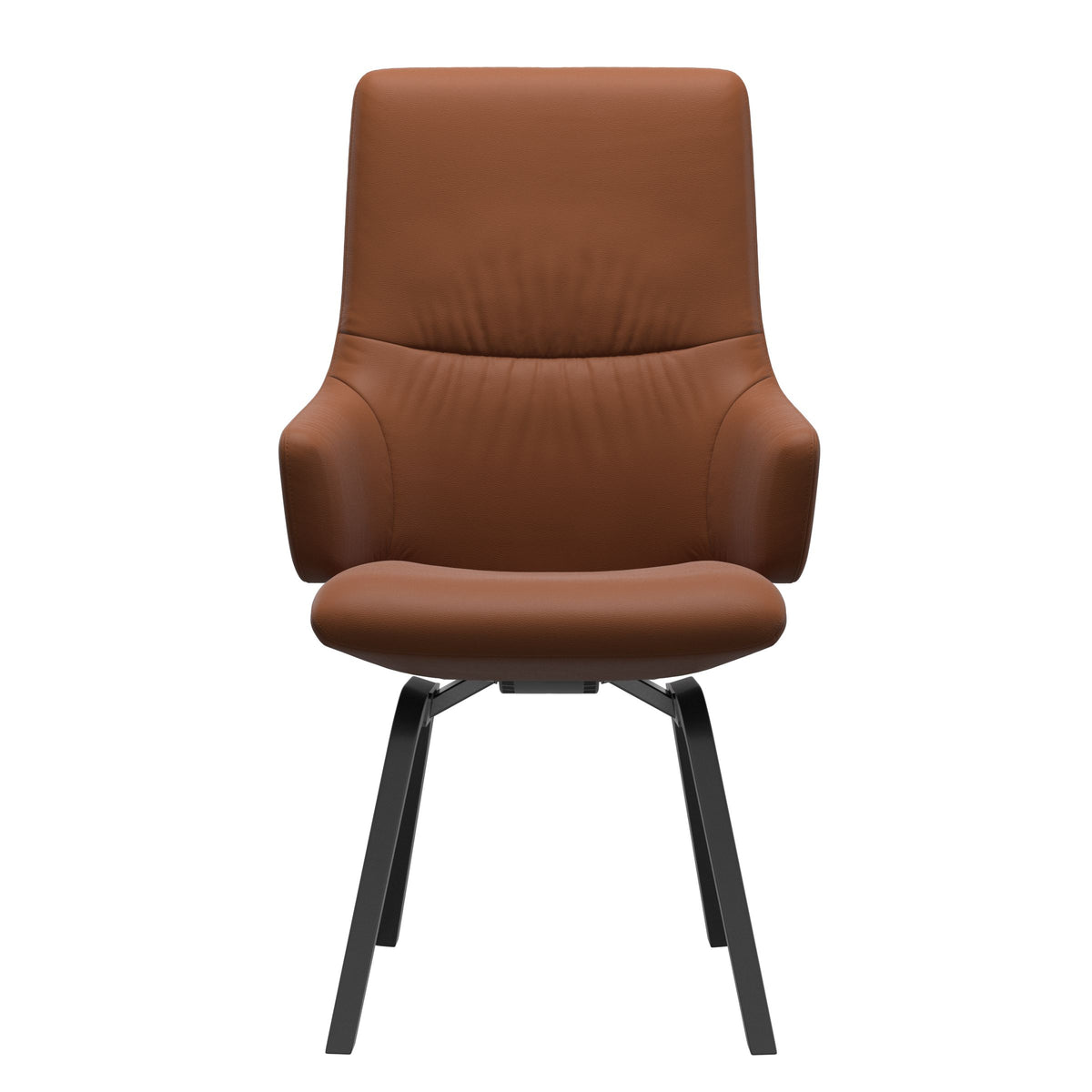 Stressless Mint High Back Dining Chair – D200 - With Arms - Paloma New Cognac - Black legs