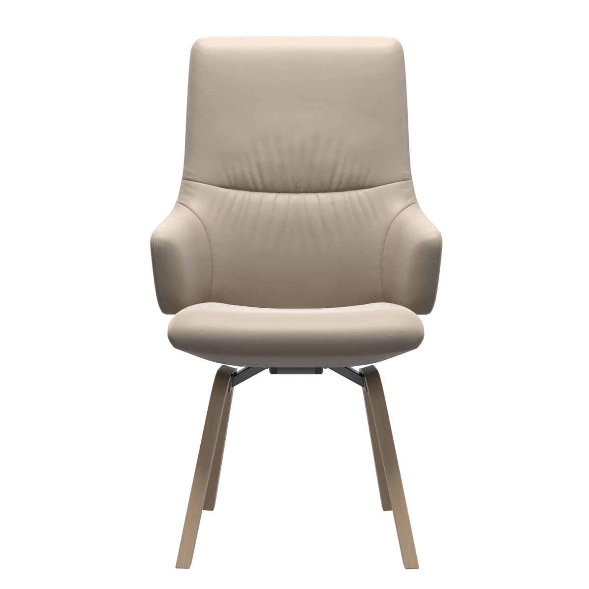 Stressless Mint High Back Dining Chair – D200 - With Arms - Paloma Mushroom - Natural legs
