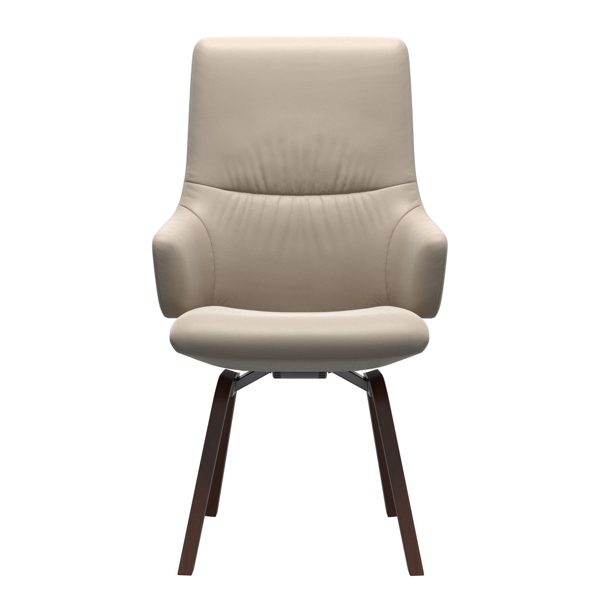 Stressless Mint High Back Dining Chair – D200 - With Arms - Paloma Mushroom - Walnut legs