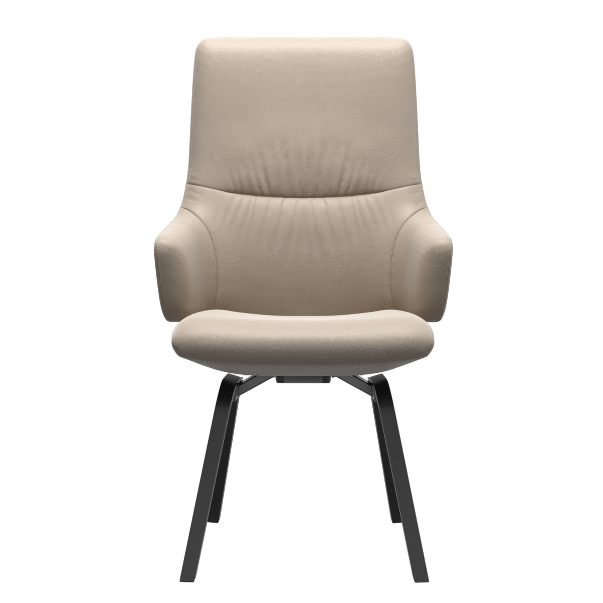 Stressless Mint High Back Dining Chair – D200 - With Arms - Paloma Mushroom - Black legs