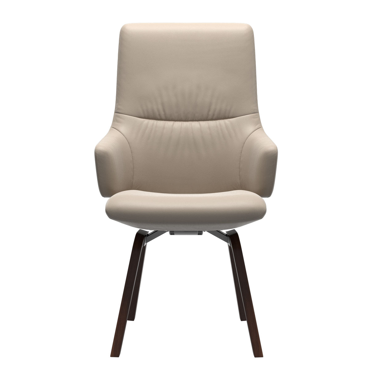 Stressless Mint High Back Dining Chair – D200 - With Arms - Paloma Mushroom - Brown legs