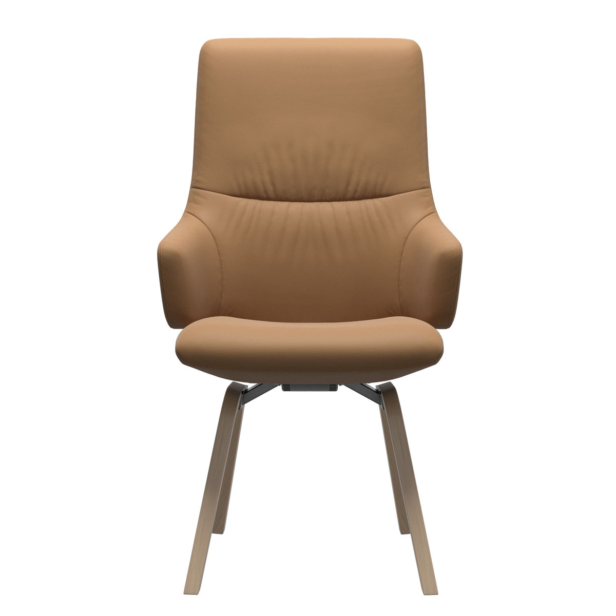 Stressless Mint High Back Dining Chair – D200 - With Arms - Paloma Taupe - Natural legs