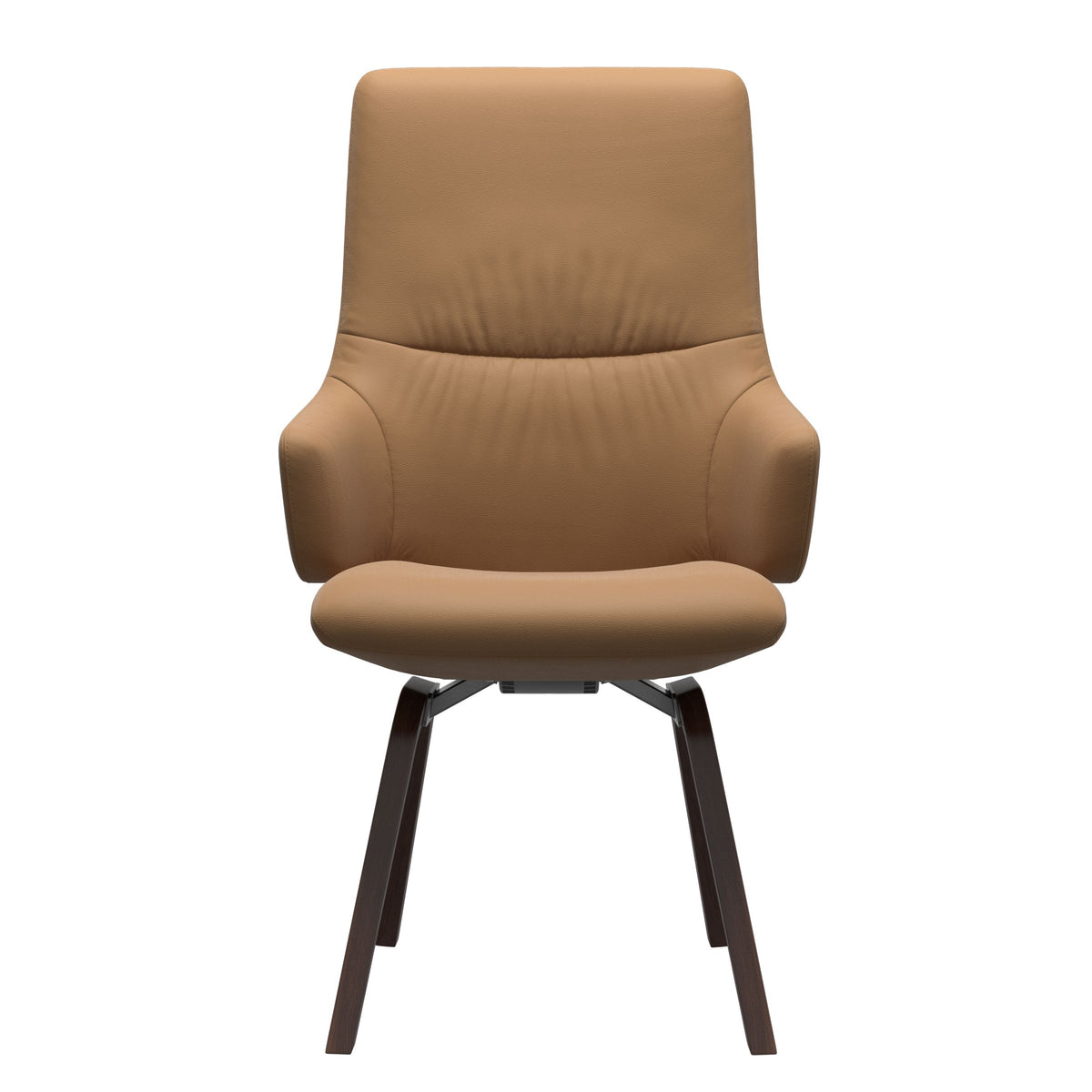 Stressless Mint High Back Dining Chair – D200 - With Arms - Paloma Taupe - Brown legs