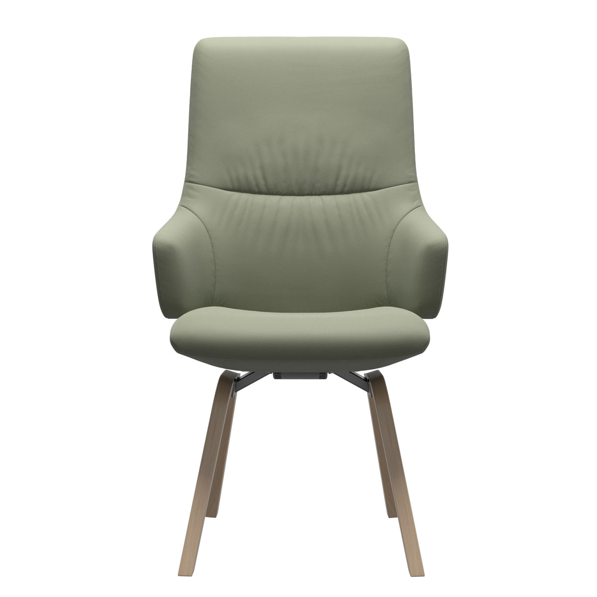 Stressless Mint High Back Dining Chair – D200 - With Arms - Paloma Shadow Green - Natural legs