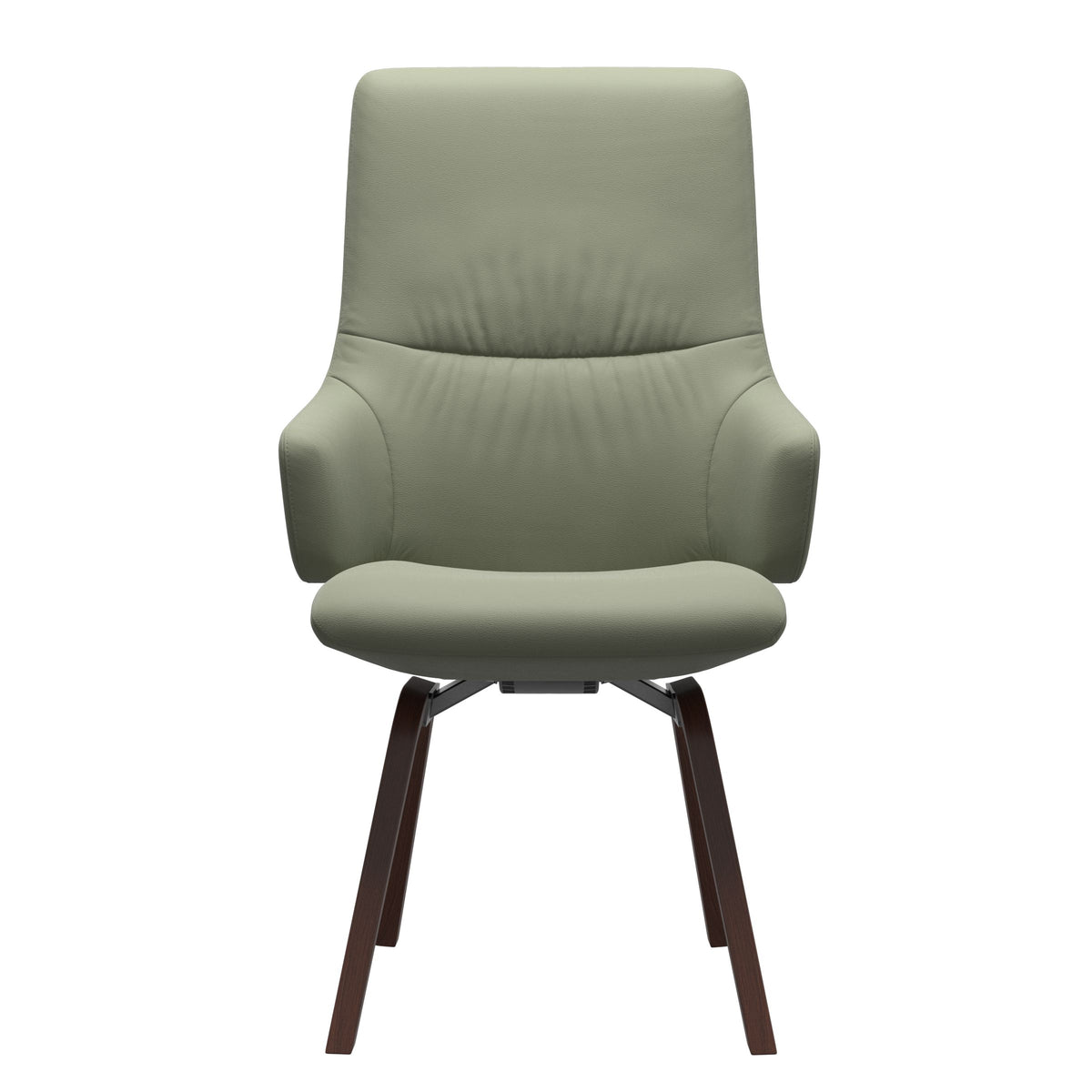 Stressless Mint High Back Dining Chair – D200 - With Arms - Paloma Shadow Green - Walnut legs