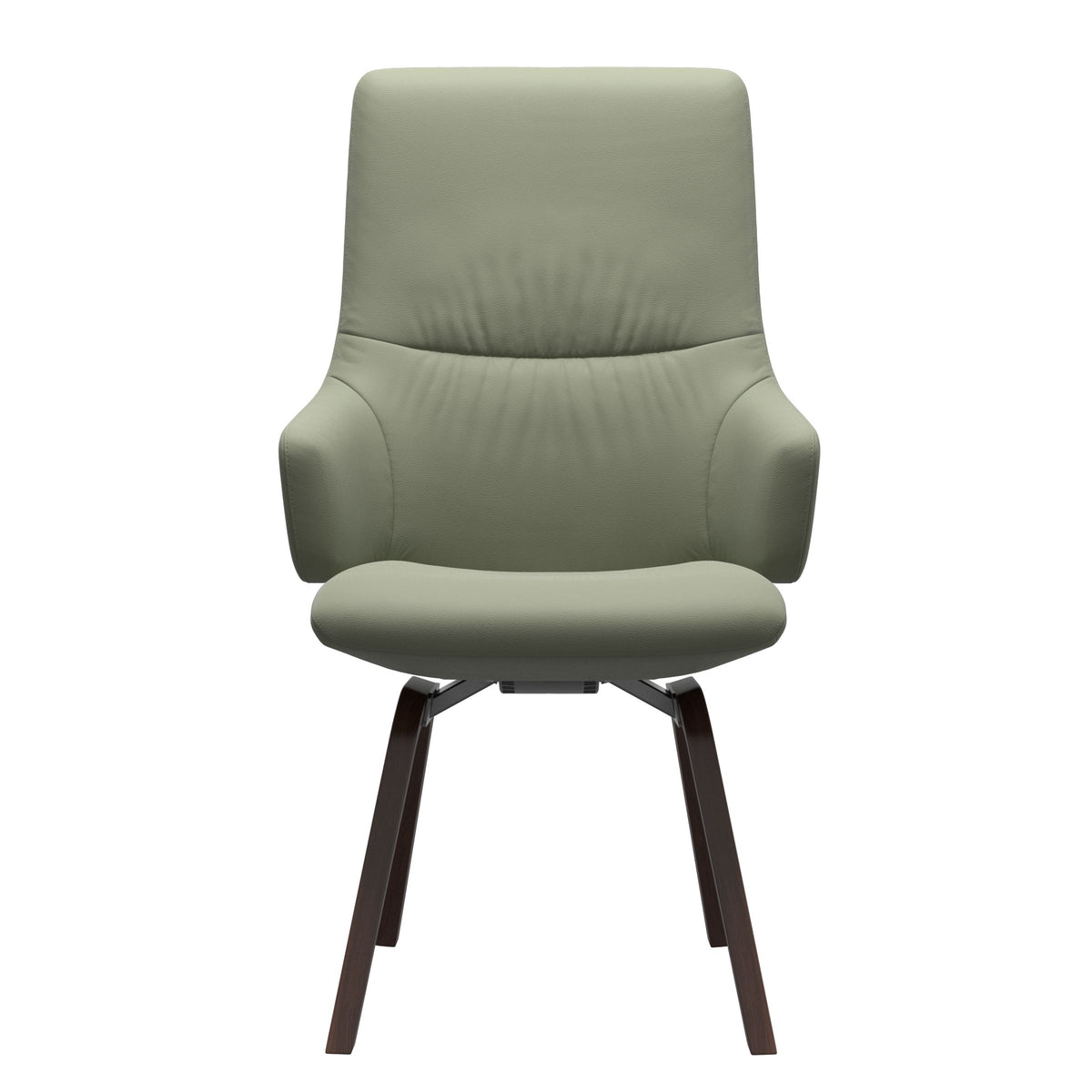 Stressless Mint High Back Dining Chair – D200 - With Arms - Paloma Shadow Green - Brown legs